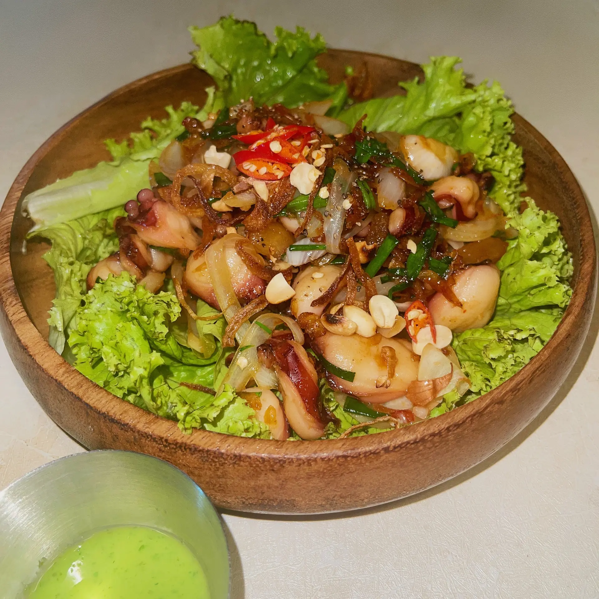 Hình ảnh Bạch tuộc chiên mỡ hành