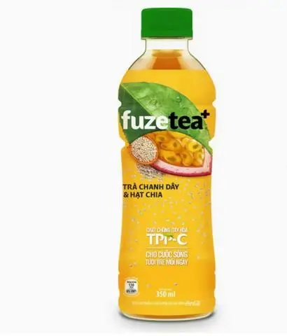 Hình ảnh Trà Fuze Tea Đào Hạt Chia _ 1 Chai 450ml