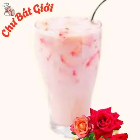Hình ảnh Trà Sữa Hoa Hồng Trân Châu Trắng