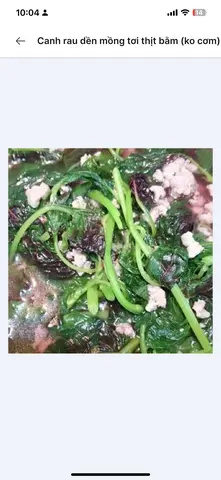 Hình ảnh Canh rau Dền mồng tơi thịt bầm (ko cơm)
