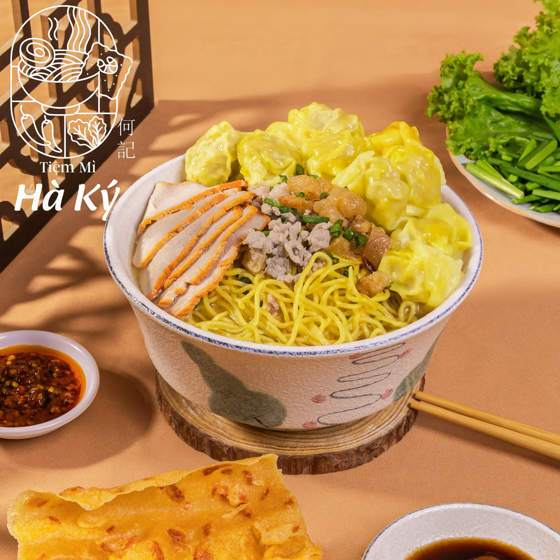 Hình ảnh Hoành Thánh (9 viên) + Mì 1 Vắt