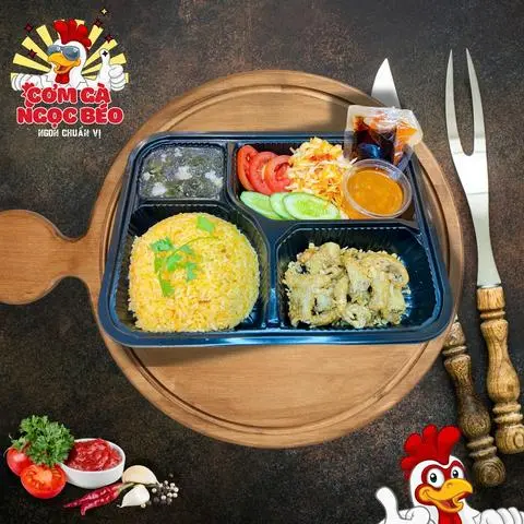 Hình ảnh Cơm da gà chiên + canh rong biển