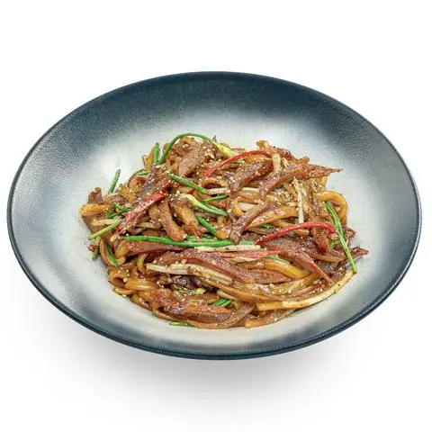 Hình ảnh Bánh Canh Gạo Áp Chảo Xá Xíu Xốt Tiêu Đen