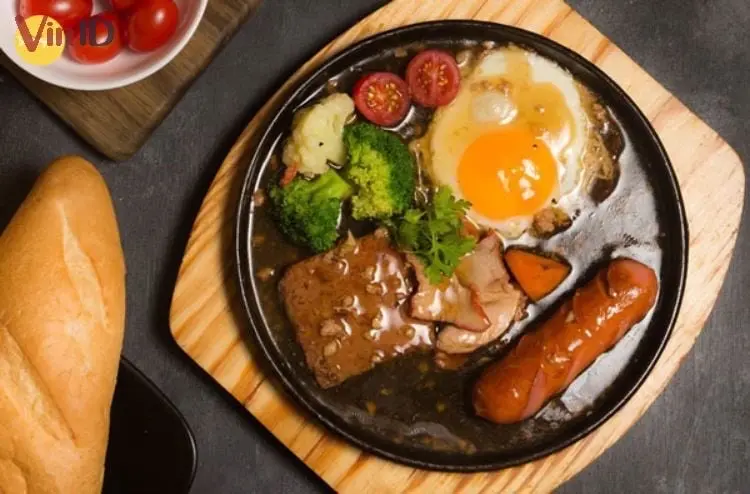 Hình ảnh bánh mì chảo bò