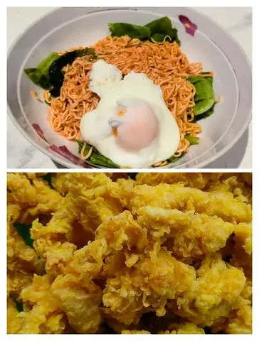 Hình ảnh Mì Trộn Sốt Gia Truyền + Gà Viên KFC Sốt Đặc Biệt + Mayonnaise + Trứng Lòng Đào