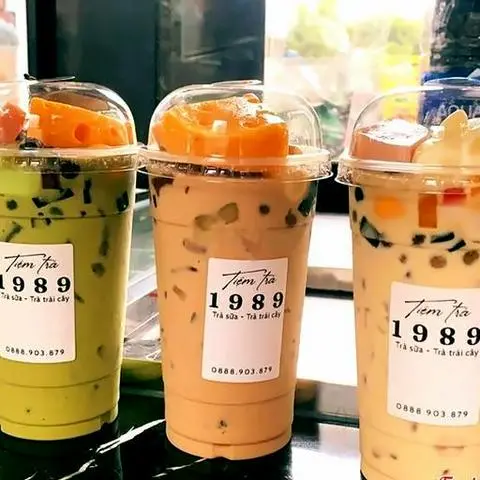 Hình ảnh Combo trà sữa truyền thống - olong lài - thái xanh full topping