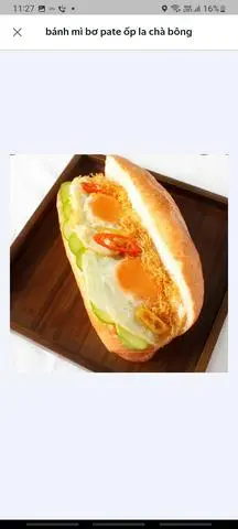 Hình ảnh Bánh mì bơ pate ốp la chà bông