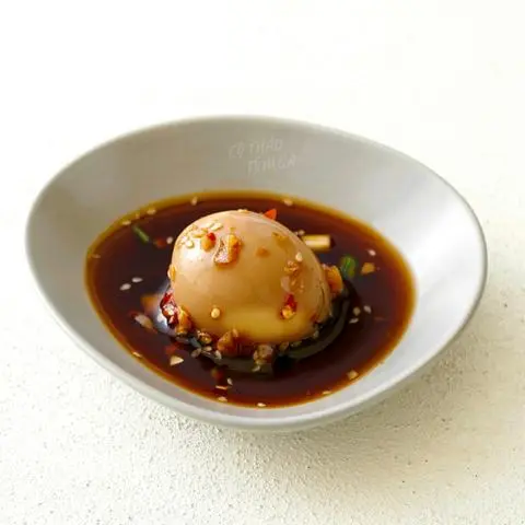 Hình ảnh Trứng lòng đào ngâm tương thêm