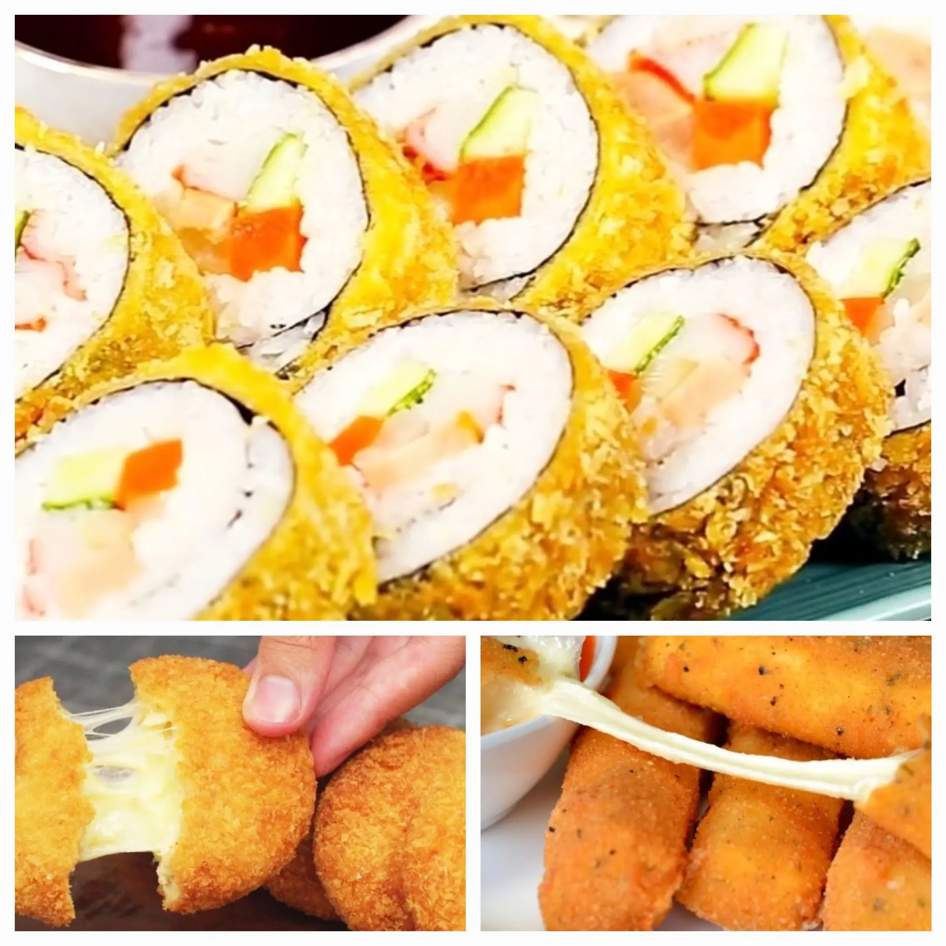 Hình ảnh Combo 2 kimbap, 2 bánh gà, 2 phô mai que