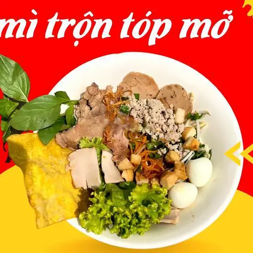 Hình ảnh Mì trộn tóp mỡ sa tế đặc biệt