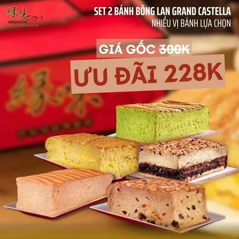 Hình ảnh Combo 228K - 2 bánh Grand Castella vị bất kì