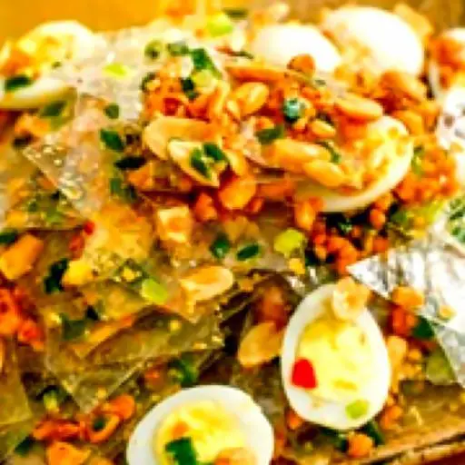 Hình ảnh Bánh Tráng Mỡ Hành Trứng Cút Trộn Sẵn- 1 Phần