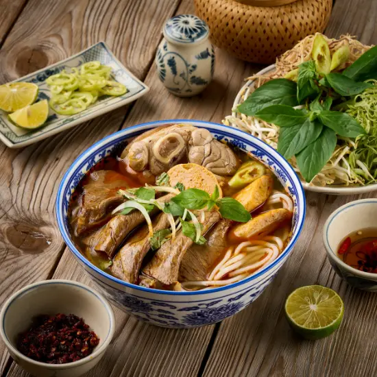 Hình ảnh Bún bò đầy đủ giò - ko sườn