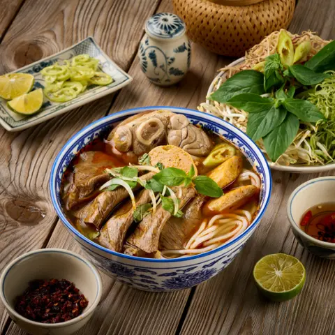 Hình ảnh Bún bò đầy đủ giò - ko sườn