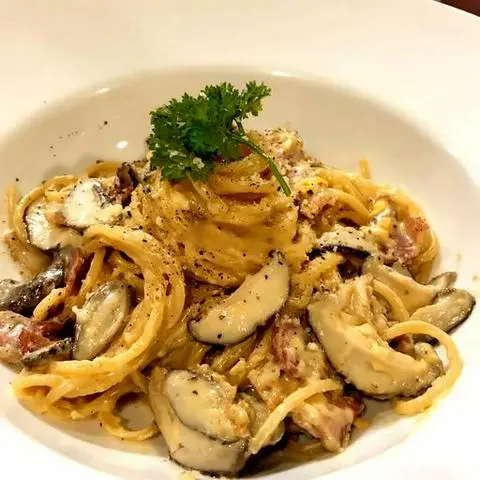 Hình ảnh Creamy Mushroom Spaghetti (With Bacon)