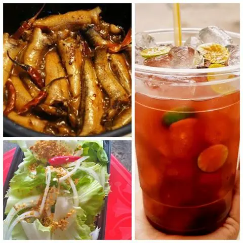 Hình ảnh Combo cá bống kho tiêu +Salad dầu giấm+ trà đá đường