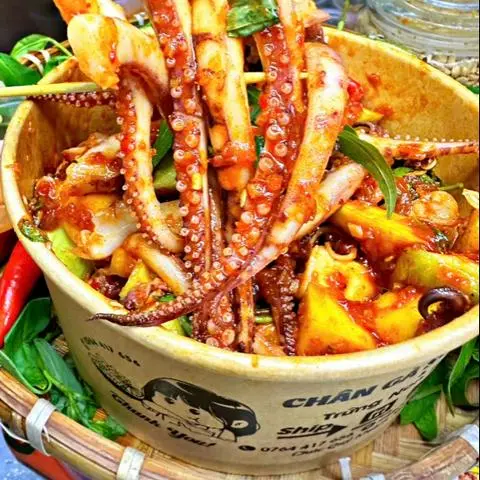 Hình ảnh râu mực sốt thái- phần lớn 