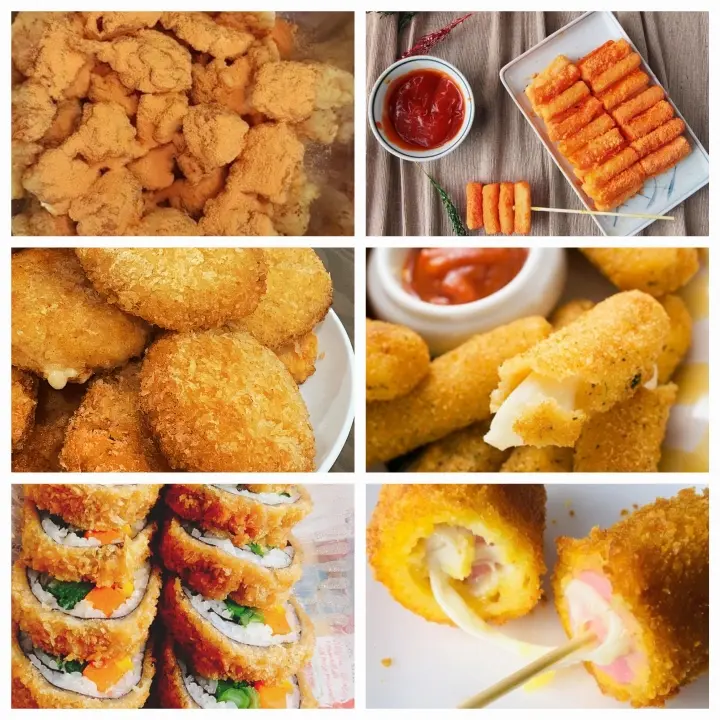 Hình ảnh Combo Ăn Vặt 6 món (2 bánh gà, 2 phô mai que, 2 xúc xích , 1 tokbokki lắc phô mai, 1 corndog xúc xích, 1 kimbap)