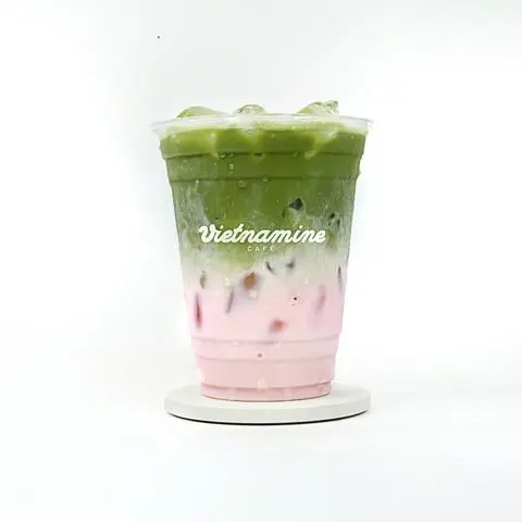 Hình ảnh Trà xanh sữa dâu - matcha latte dâu