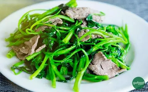 Hình ảnh bò xào rau muống