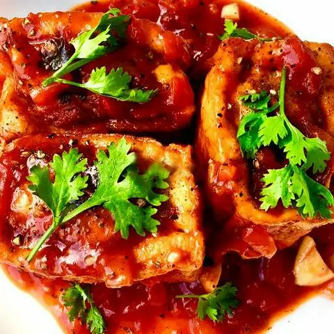 Hình ảnh Đậu hủ dồn thịt sốt cà