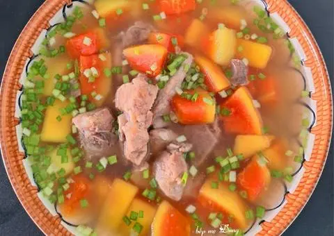 Hình ảnh Cơm canh đuôi heo hầm đu đủ