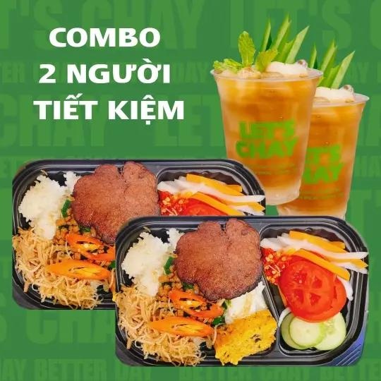 Hình ảnh COMBO 2 cơm tấm sườn bì chả chay + 2 trà vải