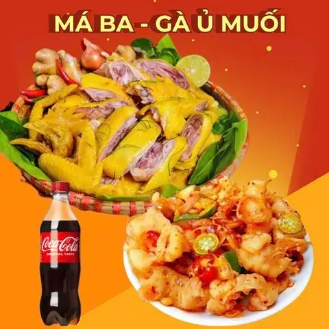 Hình ảnh Gà ủ muối hoa tiêu nguyên con + Chân gà sốt thái rút xương nhỏ + 1 Coca