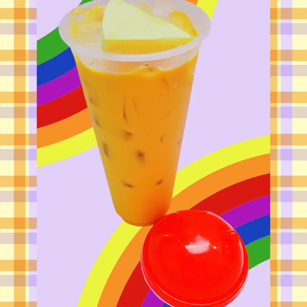 Hình ảnh Trà Sữa Ô Long, Vị Phô Mai Cam, Phô Mai Tam Giác Miếng (700ml)
