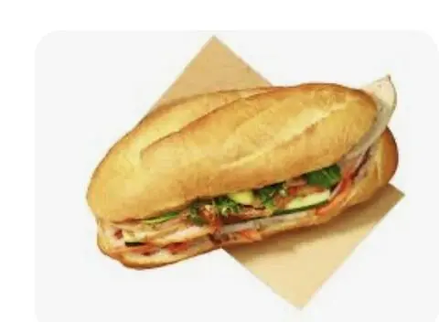 Hình ảnh bánh mì heo quay và trứng ốp la 