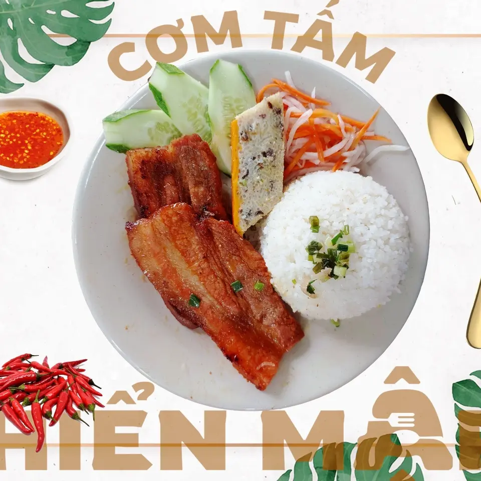 Hình ảnh Cơm ba rọi chả