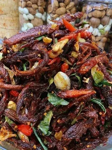 Hình ảnh Khô bò sate cháy tỏi ớt Lý Sơn 250g