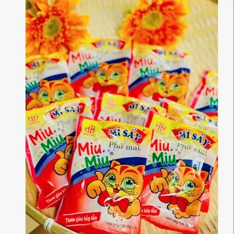 Hình ảnh Mì Trẻ Em Miu Miu 20g, Mì Sấy Phô Mai Vị Tuổi Thơ