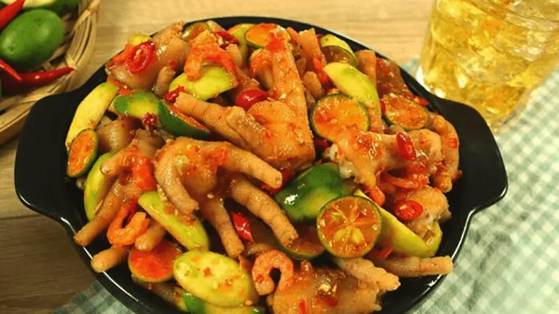 Hình ảnh chân gà sốt thái
