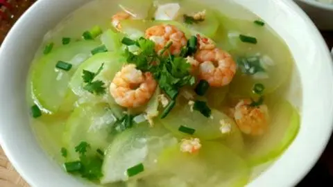 Hình ảnh Cơm Canh bầu nấu tôm tươi+ thịt băm