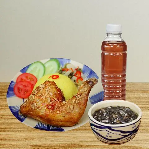 Hình ảnh Combo 1 Người No Căng (1 Cơm Gà Delichi Đùi Lớn Góc Tư + 1 Canh + 1 Nước Mát Nhà Làm)