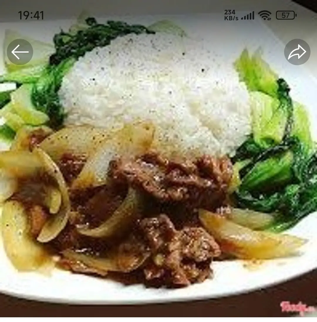 Hình ảnh cơm bò xào cải thìa 