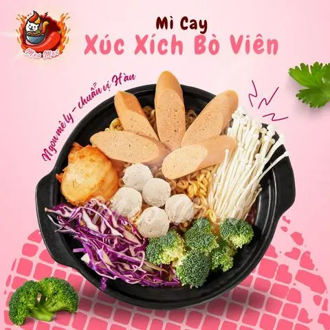 Hình ảnh Mì cay Xúc Xích Bò Viên