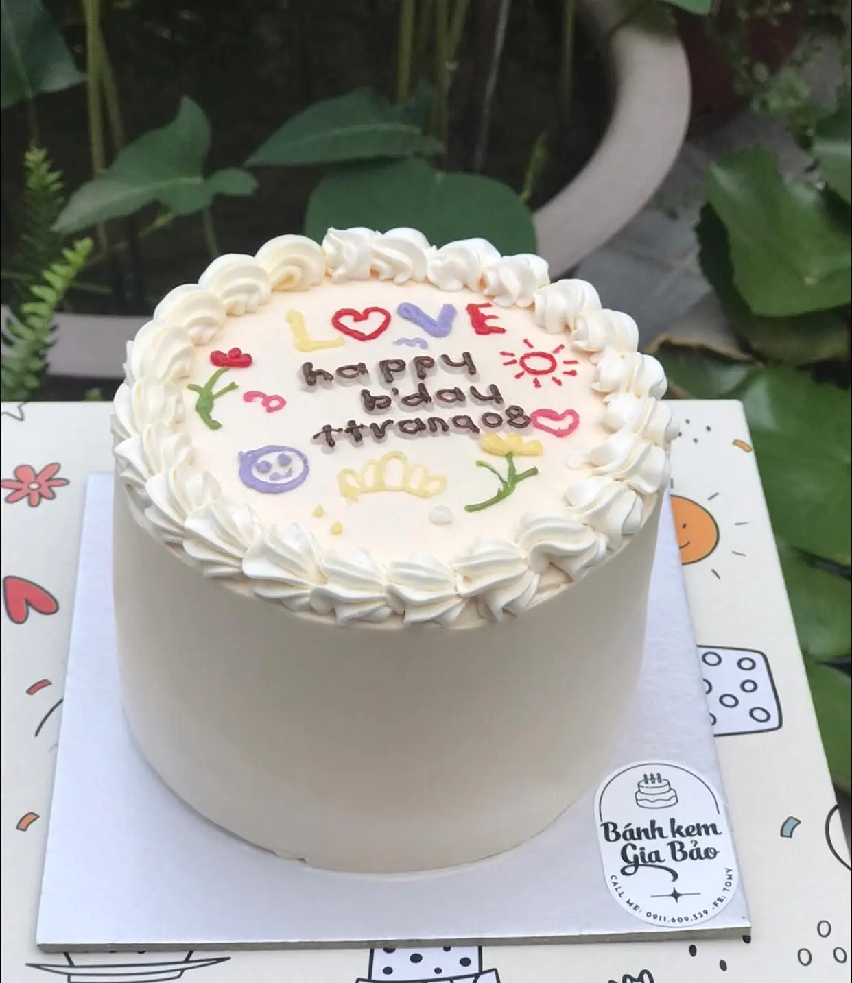 Hình ảnh bánh kem Hàn quốc 13cm - vẽ  149k