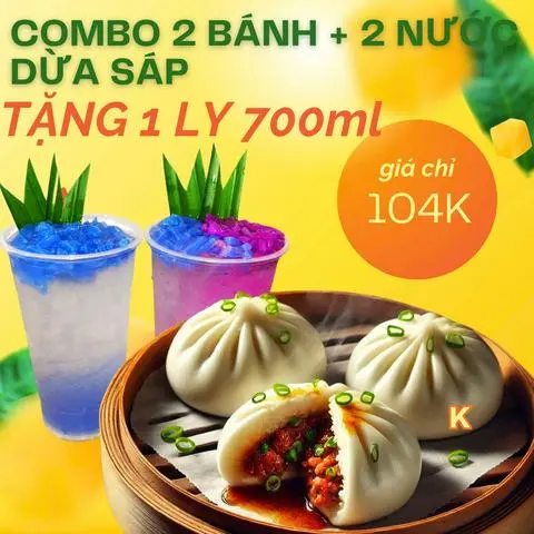 Hình ảnh Combo Bánh bao + Nước dừa sáp