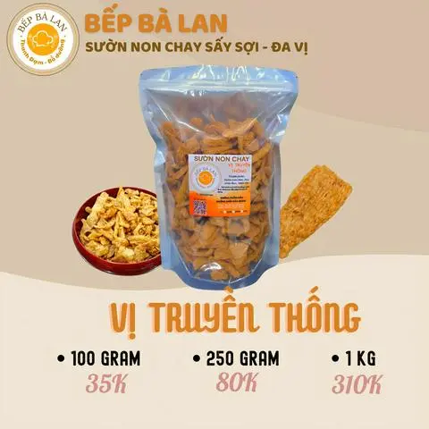 Hình ảnh Túi 100g Vị Truyền Thống - Sườn Non Chay Sấy Sợi - Ăn Vặt & Chay Mặn - Bếp Bà Lan