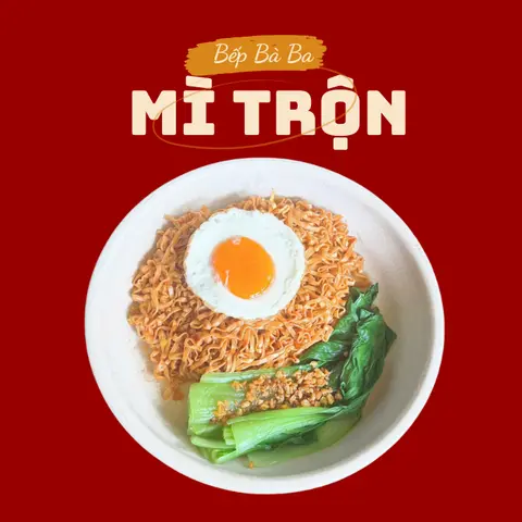 Hình ảnh Mì trộn ốp la sốt thái