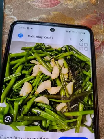 Hình ảnh rau lang xào tỏi chay nhỏ 