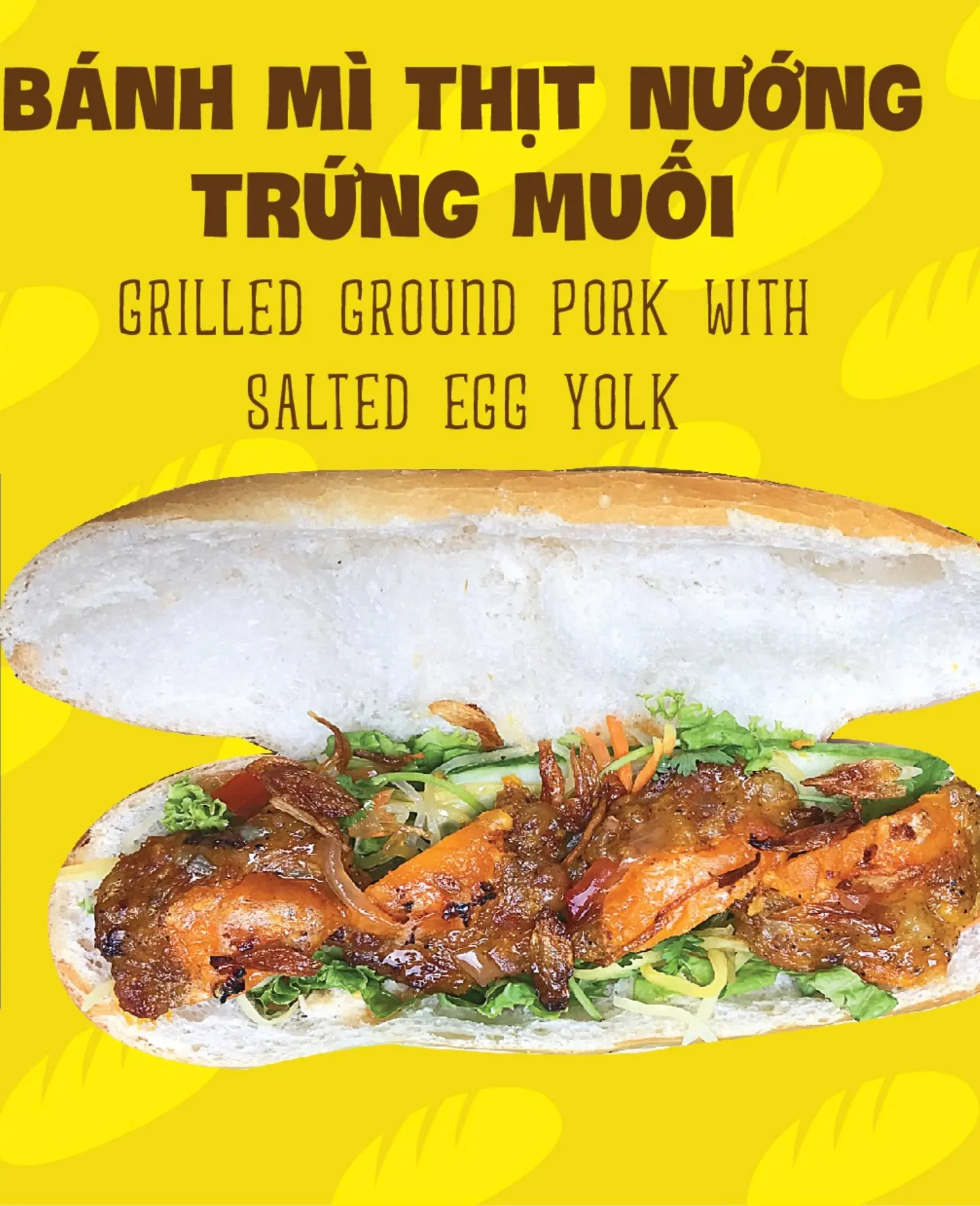 Hình ảnh Bánh Mì Thịt Nướng Trứng Muối