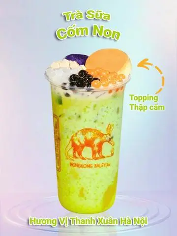 Hình ảnh Trà Sữa Cốm Non + Thập Cẩm (M)