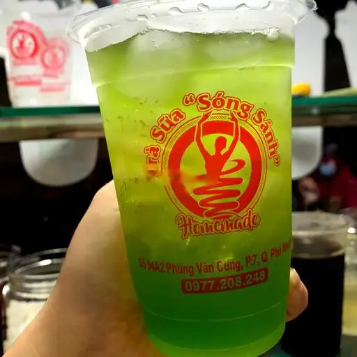 Hình ảnh Trà dưa lưới - Trân châu đen - Thuỷ tinh dưa lưới