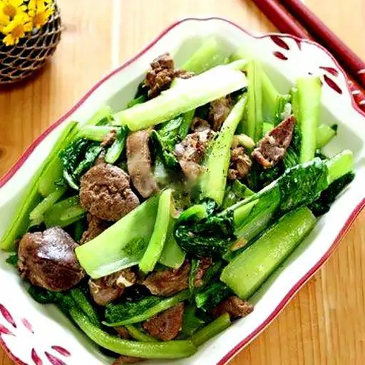 Hình ảnh Lòng Gà Xào Cải Xanh