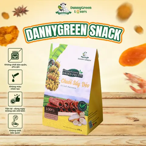 Hình ảnh Chuối Sấy Dẻo DannyGreen Hộp 270Gr