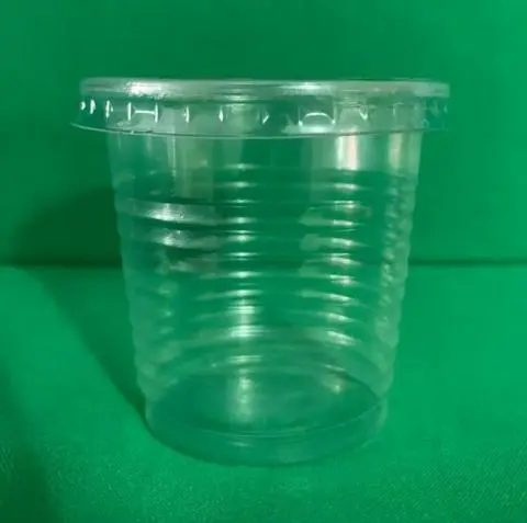 Hình ảnh Lốc 50 Ly Nhựa Sọc Gân Có Nắp 220ml, Ly Dùng Quán Ăn, Nước, Rau Câu, Topping