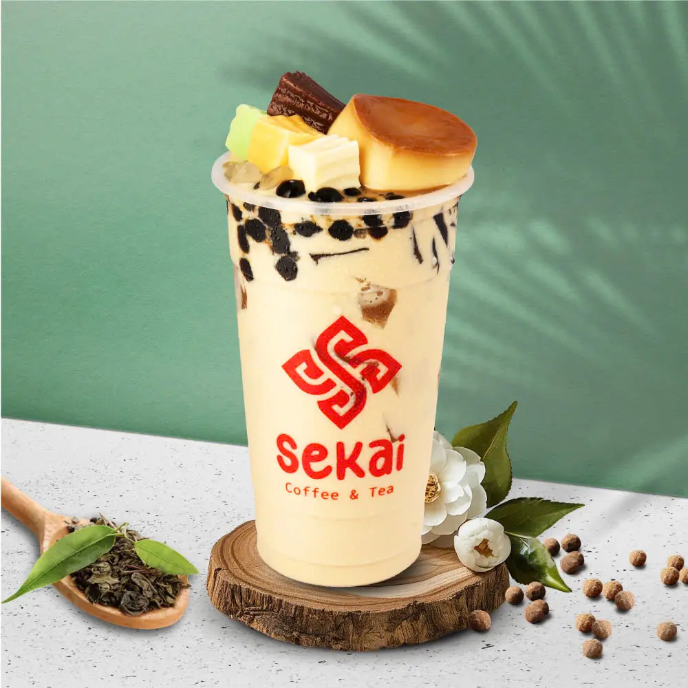 Hình ảnh Trà Sữa Olong Full Topping (L)